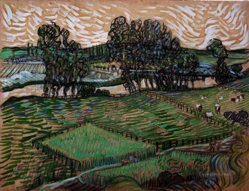 Paisaje con puente sobre el Oise Vincent van Gogh Pinturas al óleo